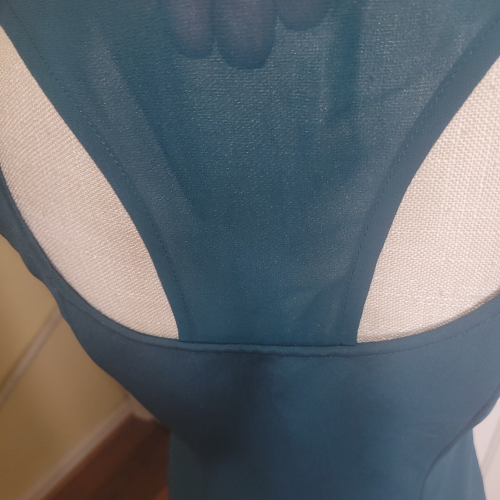 Chic Teal Zipper Dress - Picture 5 of 7